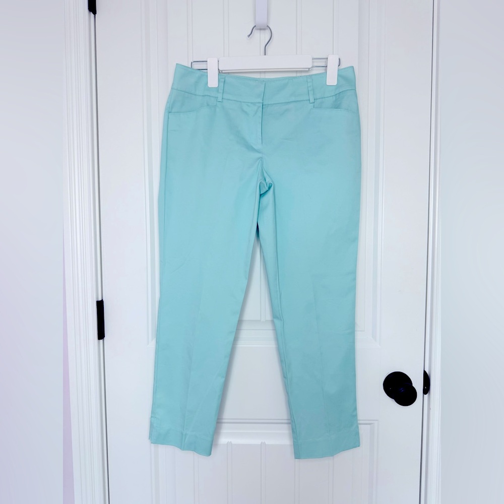New York & Company Stretch Capri Pants Teal / Turquoise